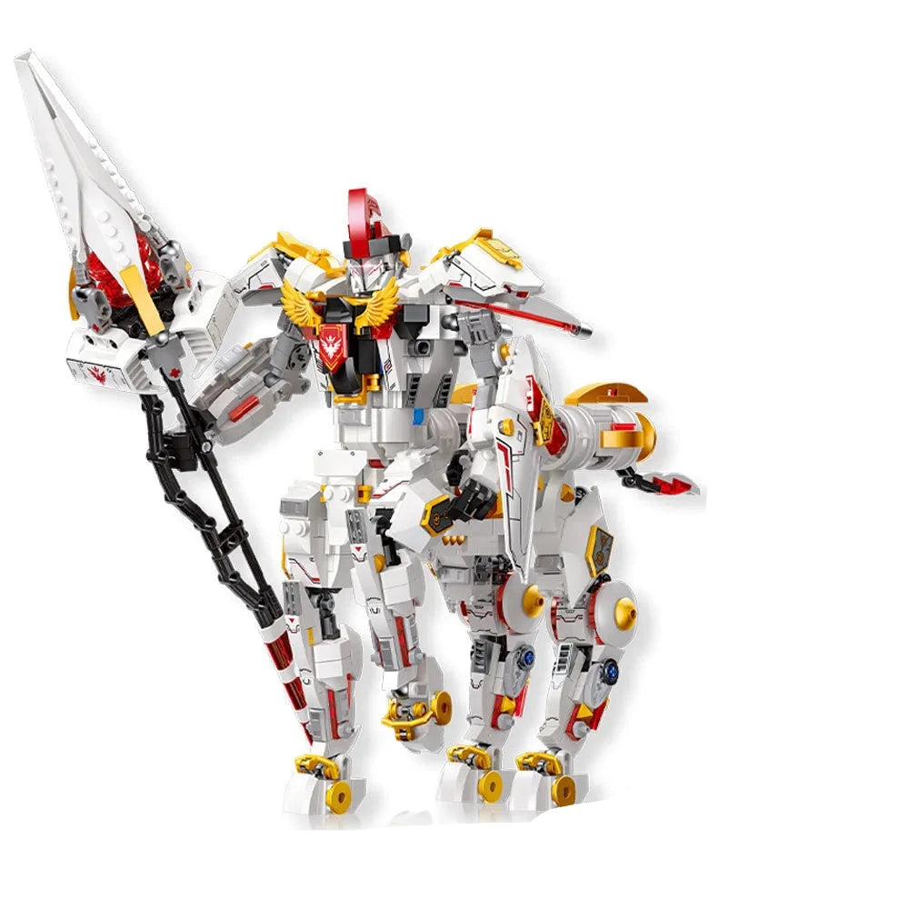 Deformation Silver Wing Cavalary Robot Bricks Toys - Building Blocks set compatible Lego - Turbo Moc