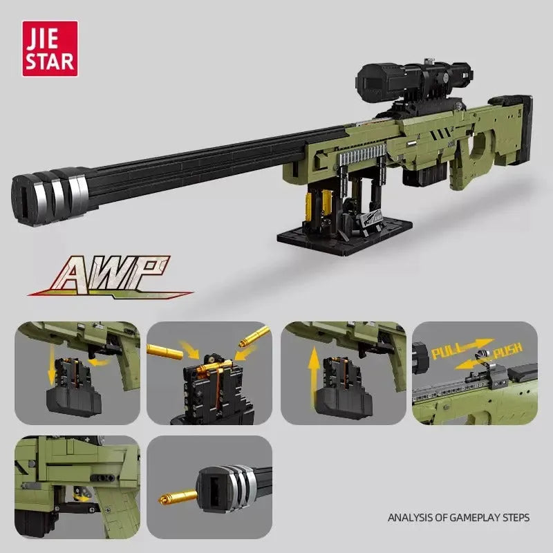 Super AWP Sniper Rifle Gun - Building Blocks set compatible Lego - Turbo Moc