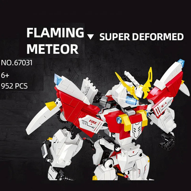 Super Deformed Flaming Meteor Mecha Robot Warrior Bricks Toy - Building Blocks set compatible Lego - Turbo Moc