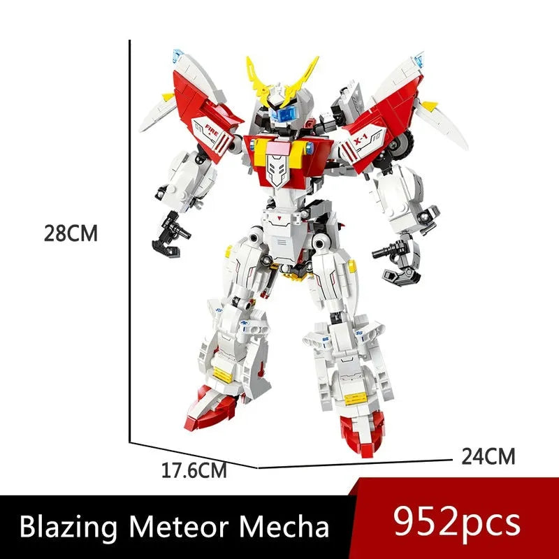 Super Deformed Flaming Meteor Mecha Robot Warrior Bricks Toy - Building Blocks set compatible Lego - Turbo Moc