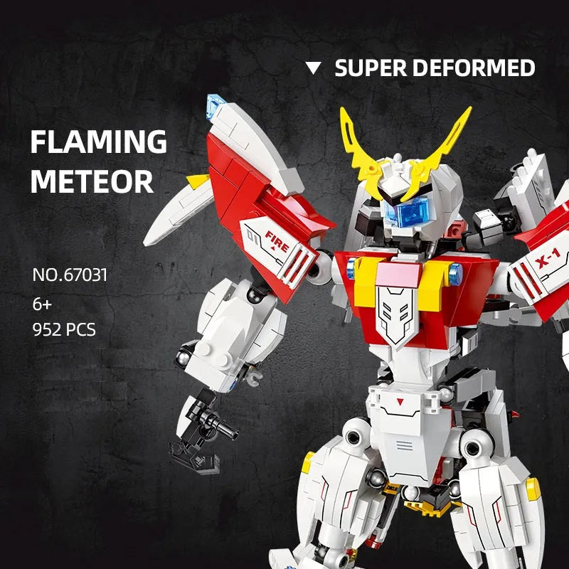 Super Deformed Flaming Meteor Mecha Robot Warrior Bricks Toy - Building Blocks set compatible Lego - Turbo Moc