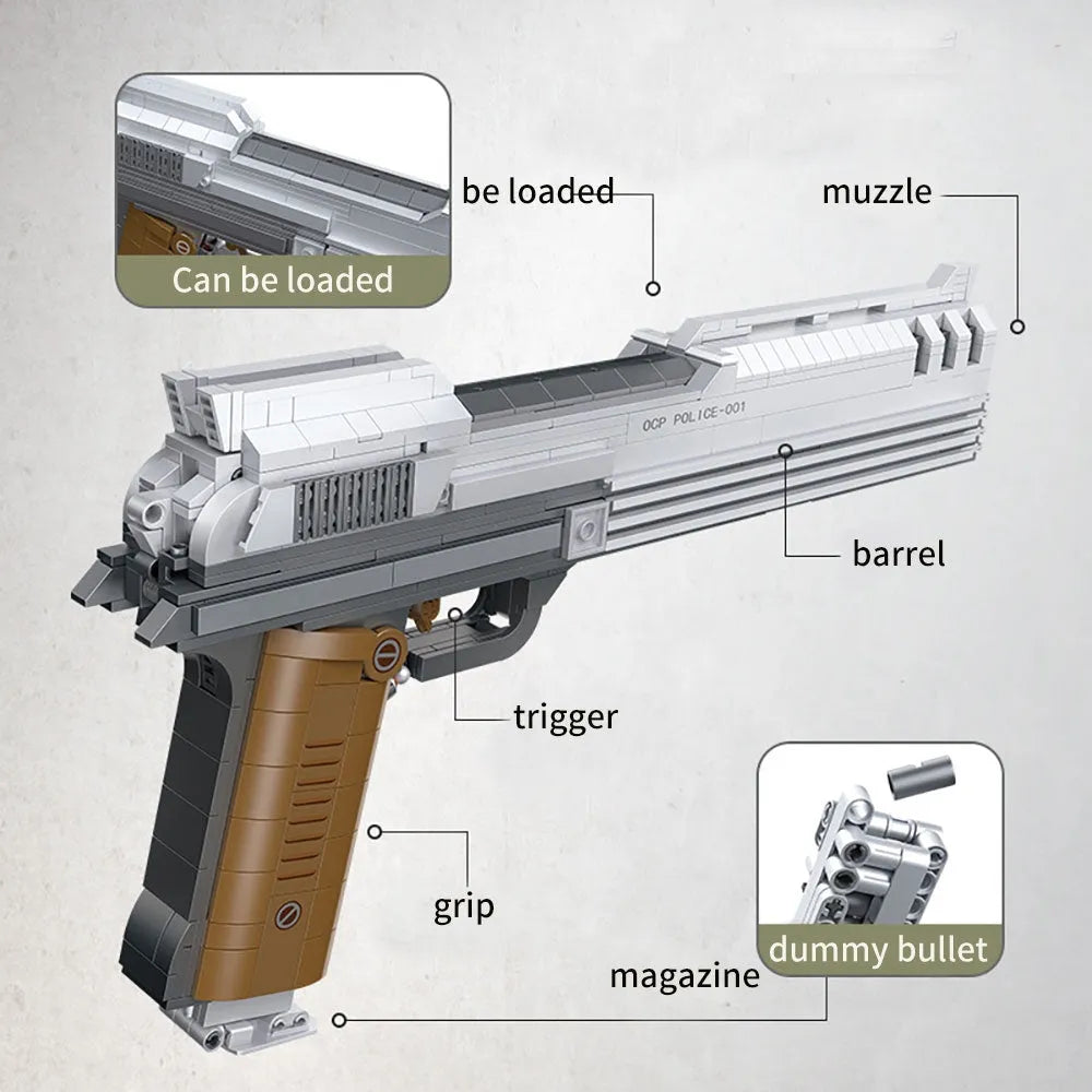 Beretta Auto-9 Pistol - Building Blocks set compatible Lego - Turbo Moc