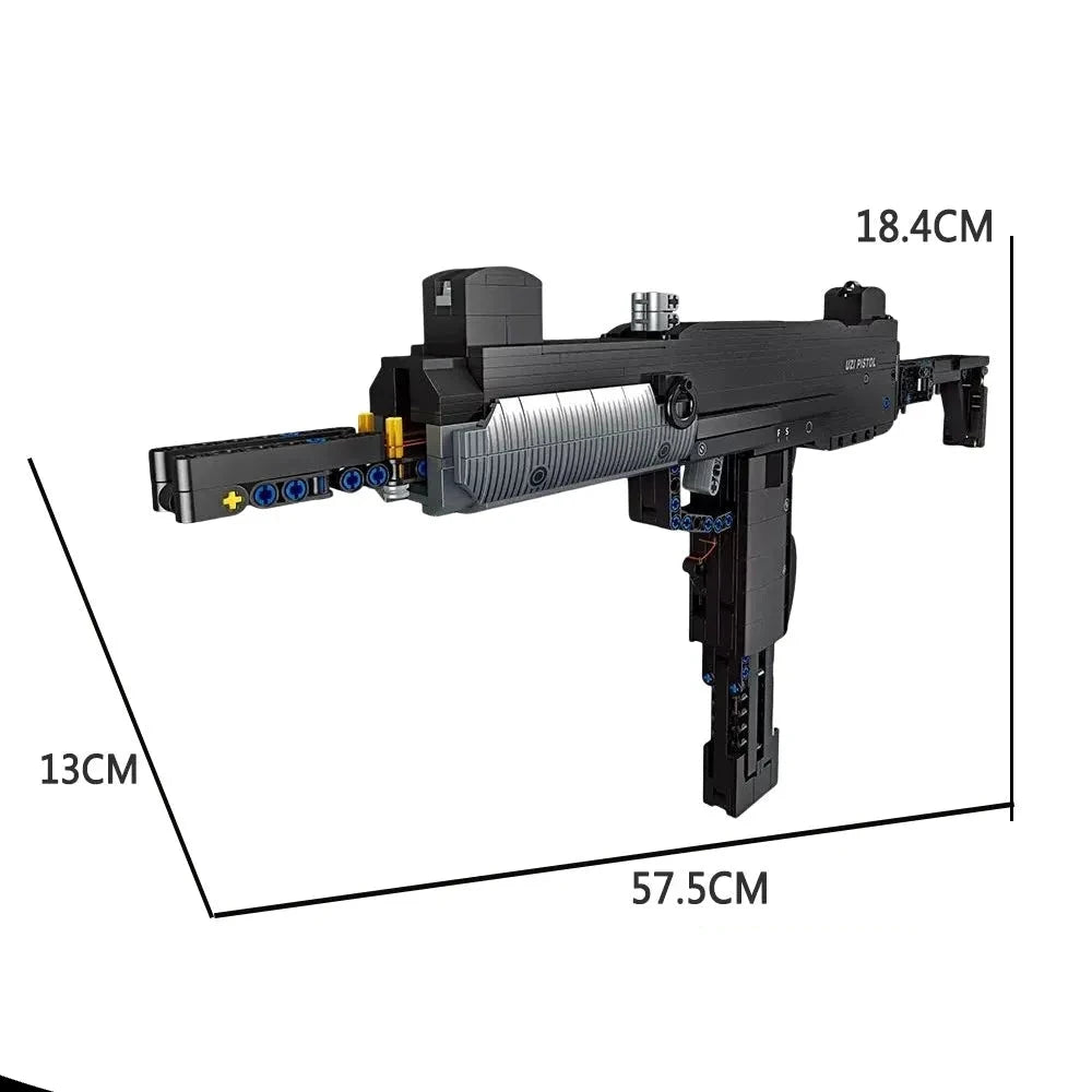 Tech UZI Sub Machine Gun - Building Blocks set compatible Lego - Turbo Moc