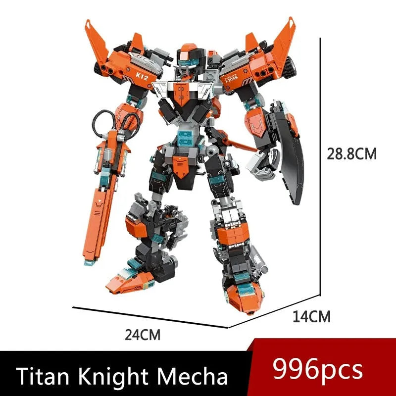 Transformer Titan Knight Mecha Robot Warrior Bricks Toys - Building Blocks set compatible Lego - Turbo Moc