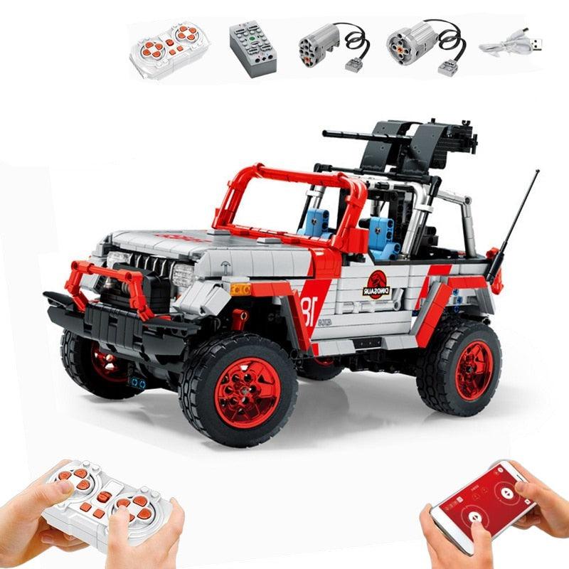 Jurassic Park Jeep set, compatible with Lego