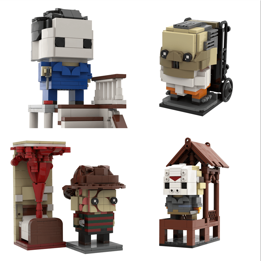 Brickheadz of Killers Voorhees/ Michael Myers/ Hannibal/ Freddy Krueger MOC Building Blocks - Building blocks set - Turbo Moc