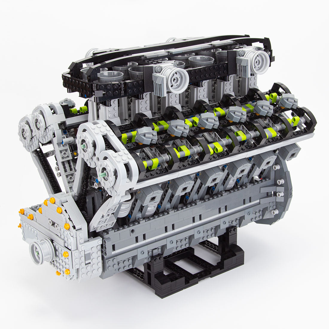 Image of Lamborghini Aventador V12 Four-Cam 60° Mid-Mounted High-Speed Engine 3679Pcs - lamborghini-aventador-v12-four-cam-60-mid-mounted-high-speed-engine