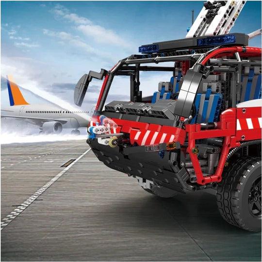 Luchthaven reddingsvoertuig met afstandsbediening s set, compatible with Lego