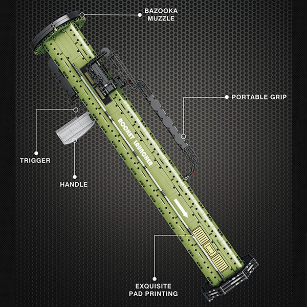 M136 AT-4 Anti Tank Grenade Launcher 1747pcs - Building Blocks set - Turbo Moc
