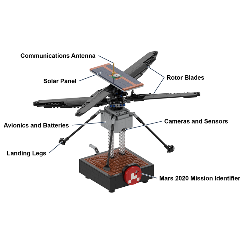 Mars Ingenuity Helicopter 729pcs - Building Blocks set - Turbo Moc