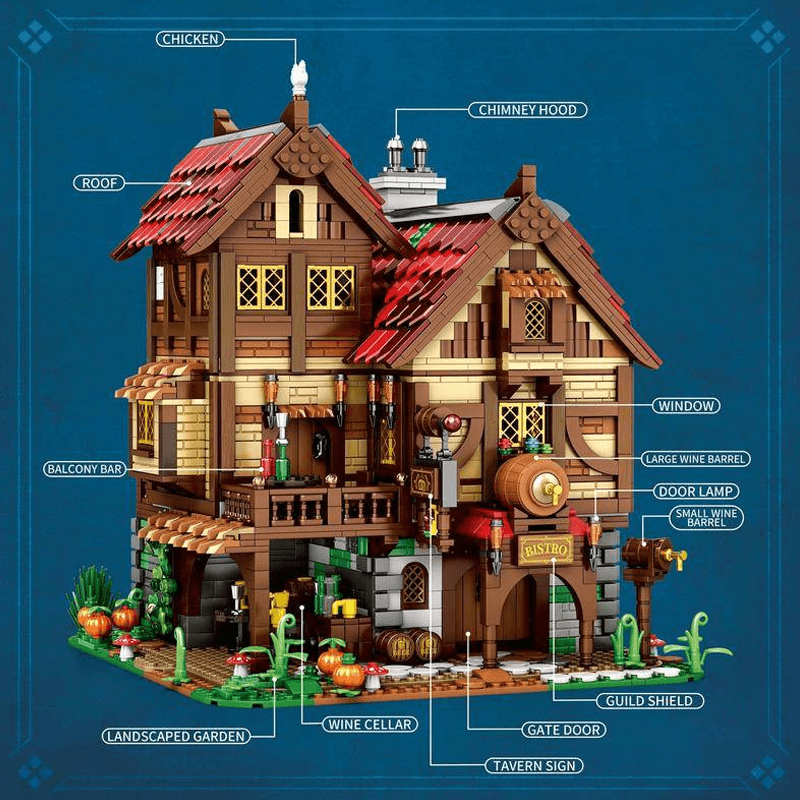 Medieval Bistro And Tavern 2830pcs - Building Blocks set - Turbo Moc