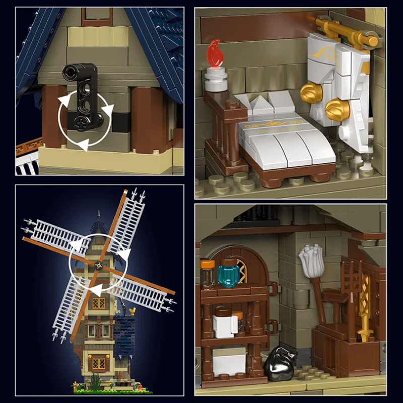 Middle Ages Windmill 1583pcs - Building Blocks set - Turbo Moc