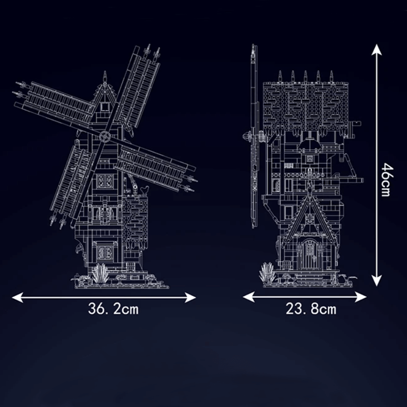 Middle Ages Windmill 1583pcs - Building Blocks set - Turbo Moc