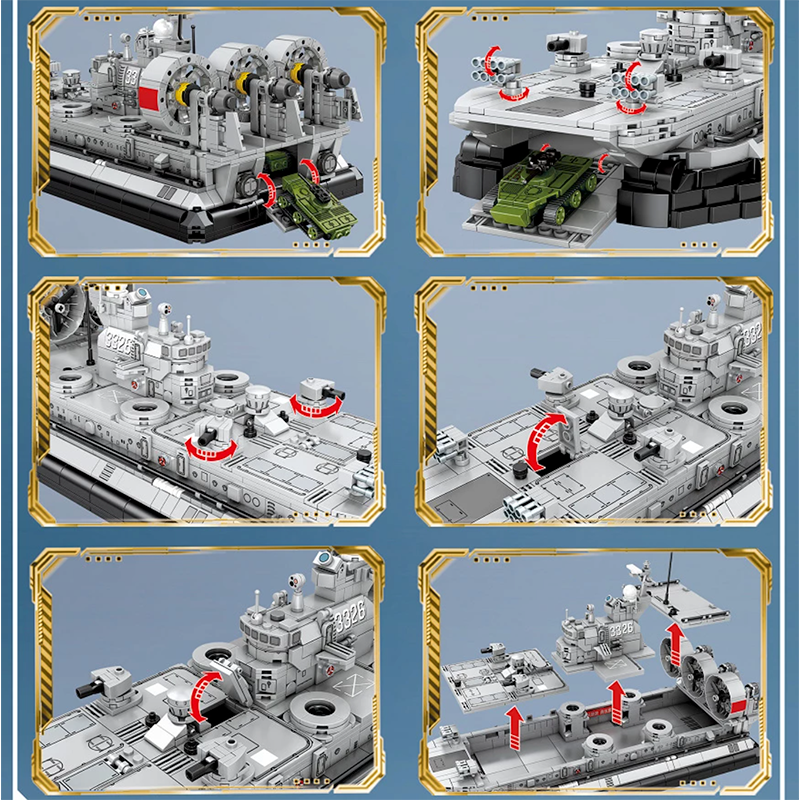 Military Hovercraft 1439pcs - Building Blocks set - Turbo Moc