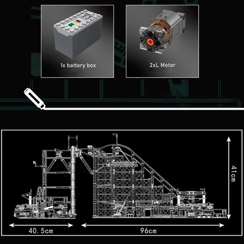 Motorised Looping Roller Coaster 3237pcs - Building Blocks set - Turbo Moc
