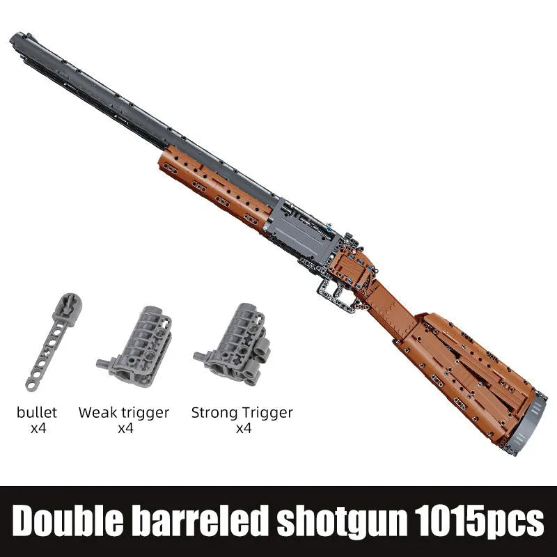 Military Motorized Double-Barreled Shotgun - Building Blocks set compatible Lego - Turbo Moc