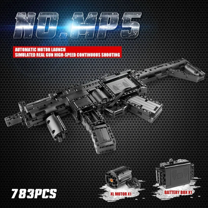 Military Motorized MP5 SMG - Building Blocks set compatible Lego - Turbo Moc