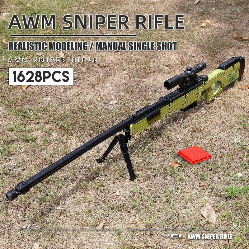 Military AWM Sniper Rifle Gun - Building Blocks set compatible Lego - Turbo Moc