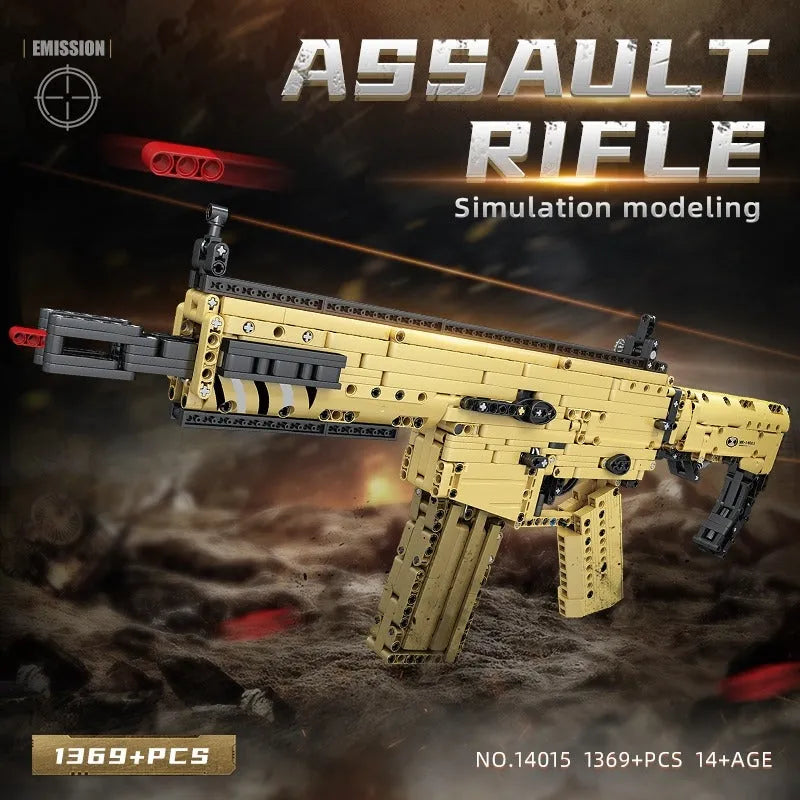 Military Scar Assault Rifle - Building Blocks set compatible Lego - Turbo Moc