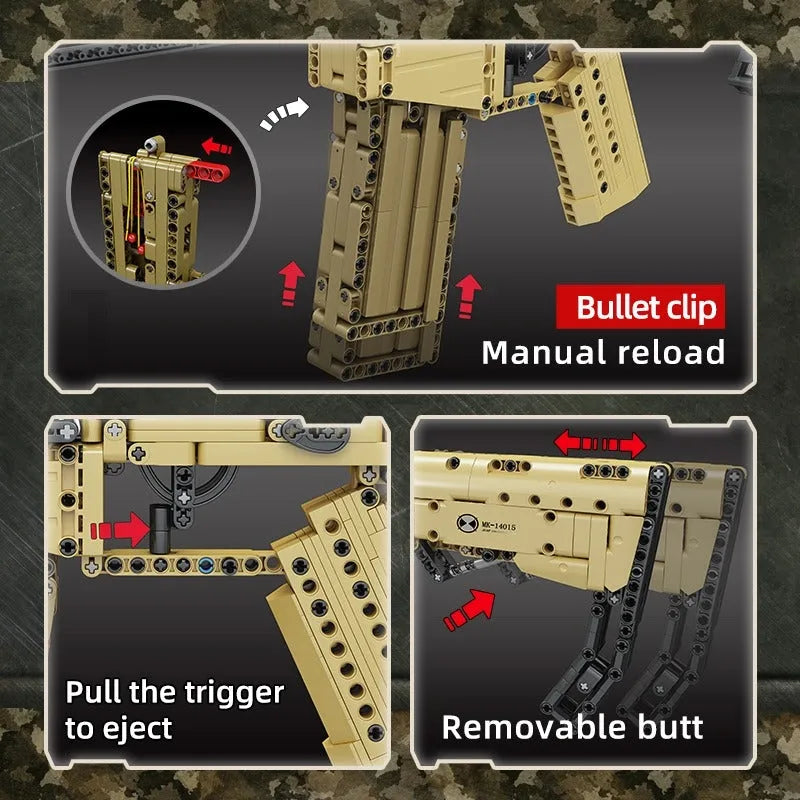 Military Scar Assault Rifle - Building Blocks set compatible Lego - Turbo Moc