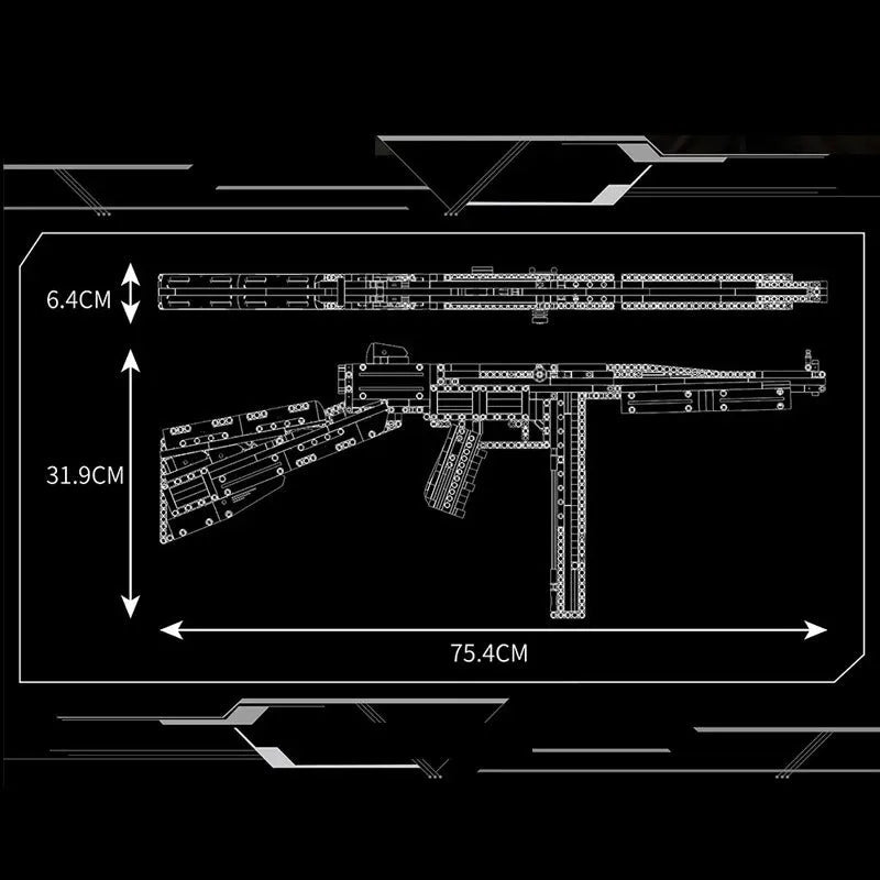 Military Thompson Sub Machine Gun - Building Blocks set compatible Lego - Turbo Moc