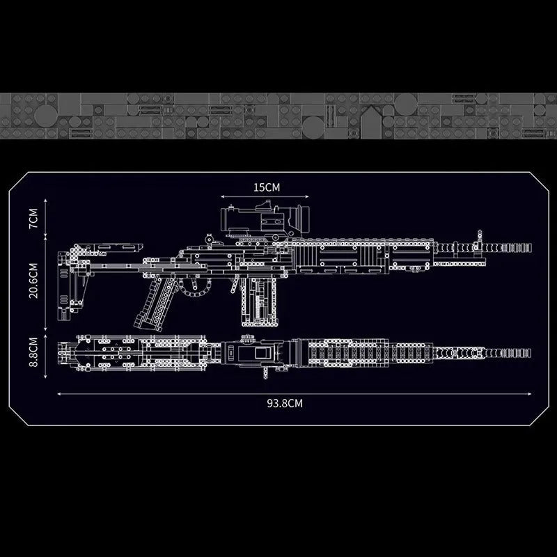 Military MK14 Battle Assault Rifle - Building Blocks set compatible Lego - Turbo Moc