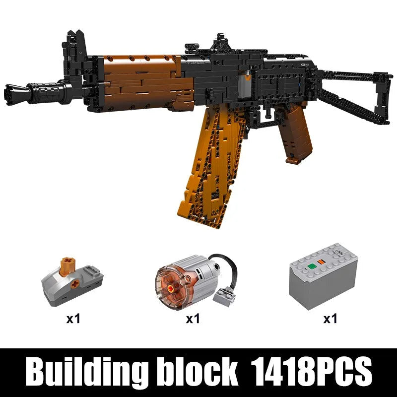 Motorized Weapon AK47 Assault Rifle - Building Blocks set compatible Lego - Turbo Moc