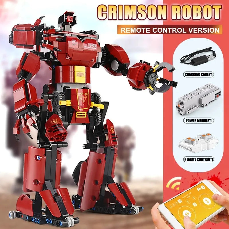 Tech RC Motorized Crimson Beast Robot Bricks Toy 15038 - Building Blocks set compatible Lego - Turbo Moc