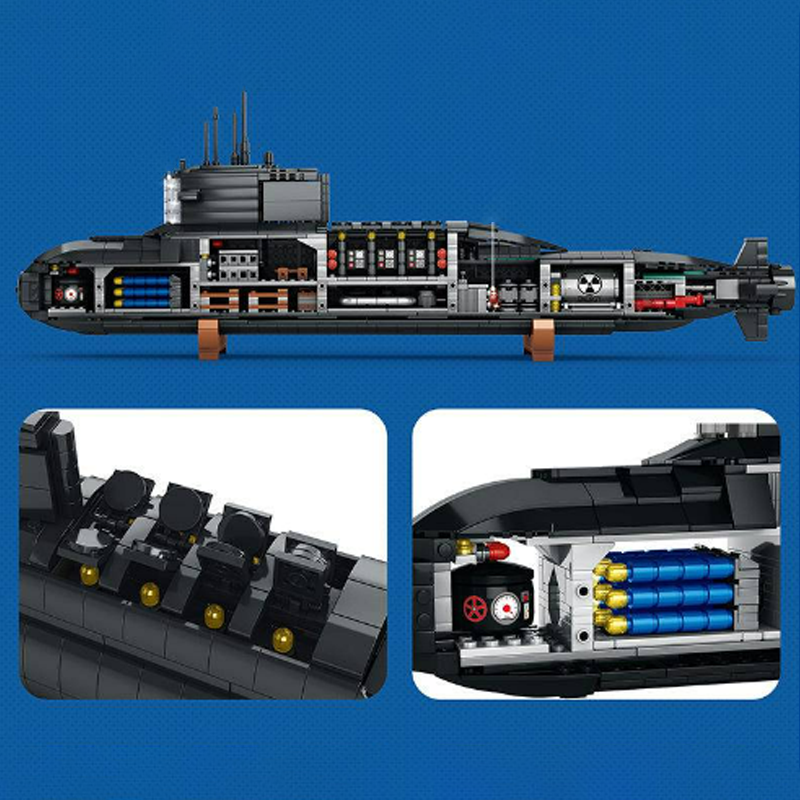 Nuclear Submarine 1497pcs - Building Blocks set - Turbo Moc