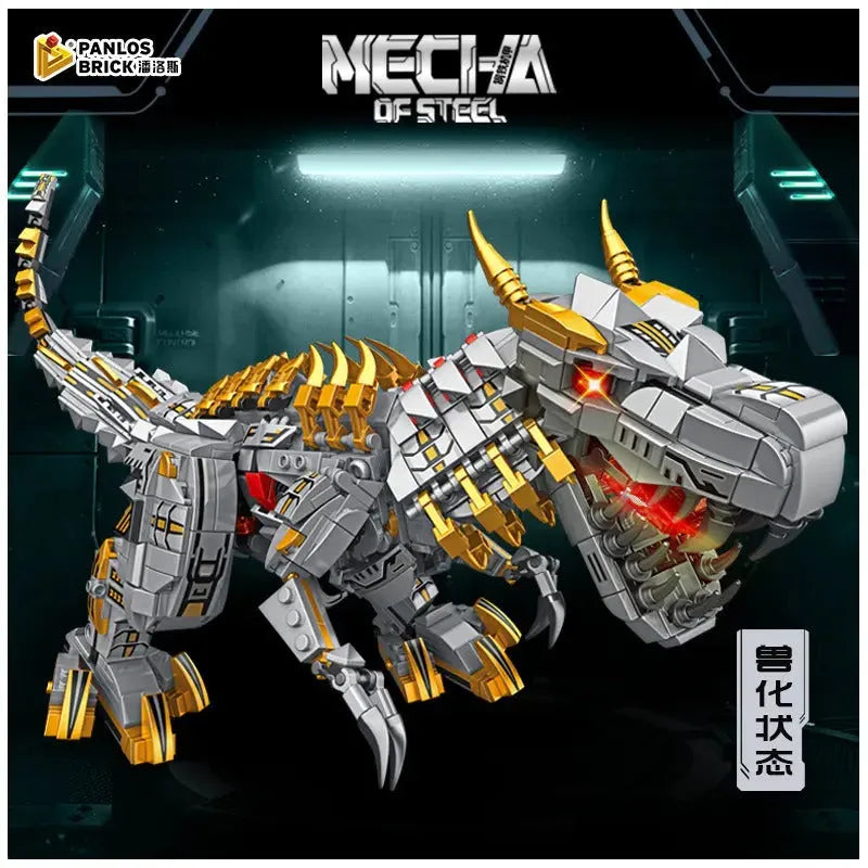 Mecha Iron Grimlock Dinosaur Transformers Bricks Toy - Building Blocks set compatible Lego - Turbo Moc