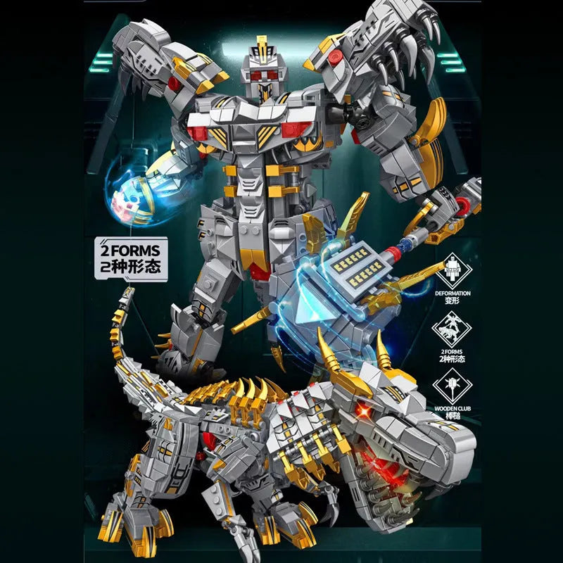 Mecha Iron Grimlock Dinosaur Transformers Bricks Toy - Building Blocks set compatible Lego - Turbo Moc