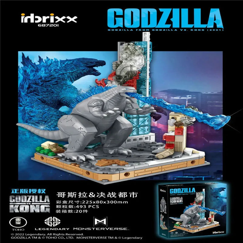 Idea Monster Godzilla In Battle City Bricks Toy - Building Blocks set compatible Lego - Turbo Moc