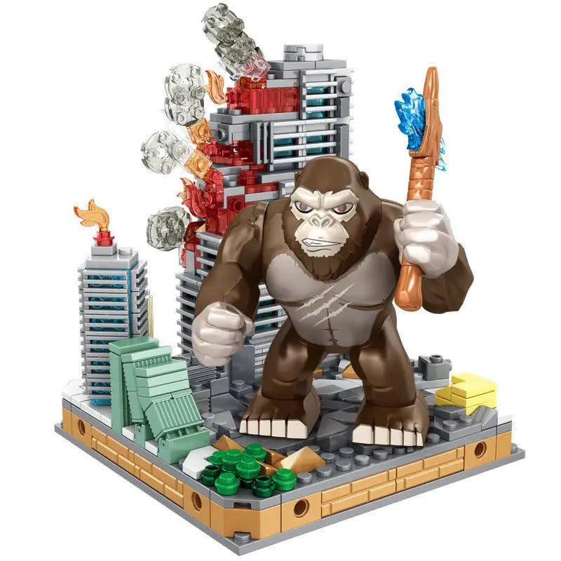 Ideas Monster King Kong In Battle City Bricks Toy - Building Blocks set compatible Lego - Turbo Moc