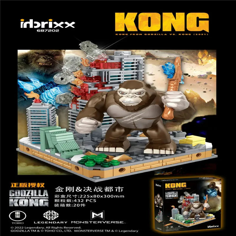 Ideas Monster King Kong In Battle City Bricks Toy - Building Blocks set compatible Lego - Turbo Moc