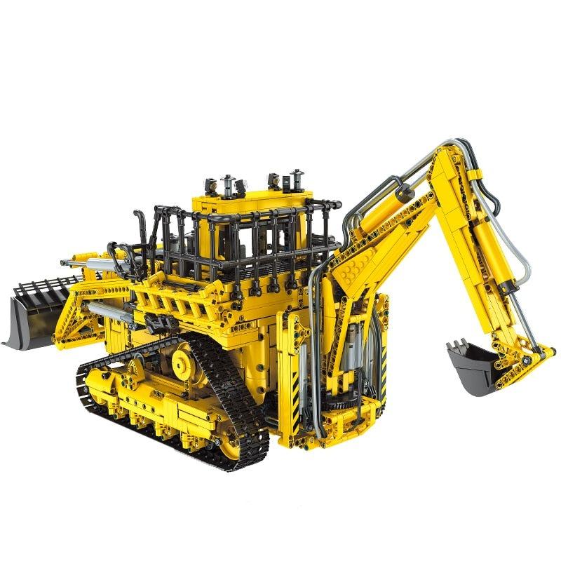 Pneumatic bulldozer with remote control s set, compatible with Lego