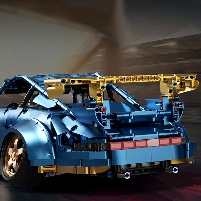 Porsche 911 Widebody Blue s set, compatible with Lego