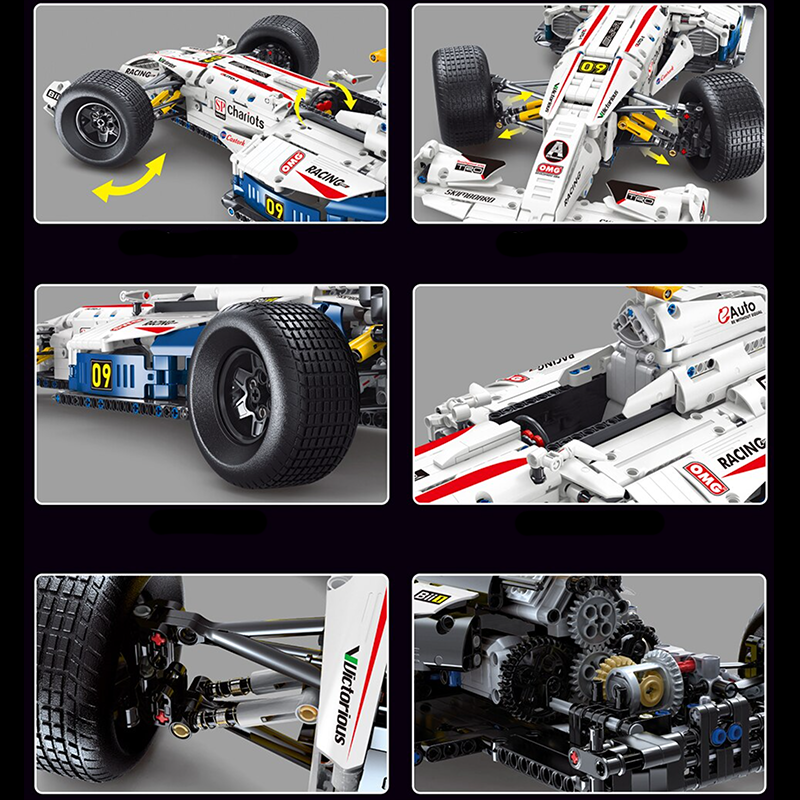 Remote Controlled Single Seater race Car s set, compatible with Lego