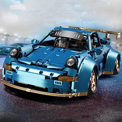 Porsche 911 Widebody Blue s set, compatible with Lego