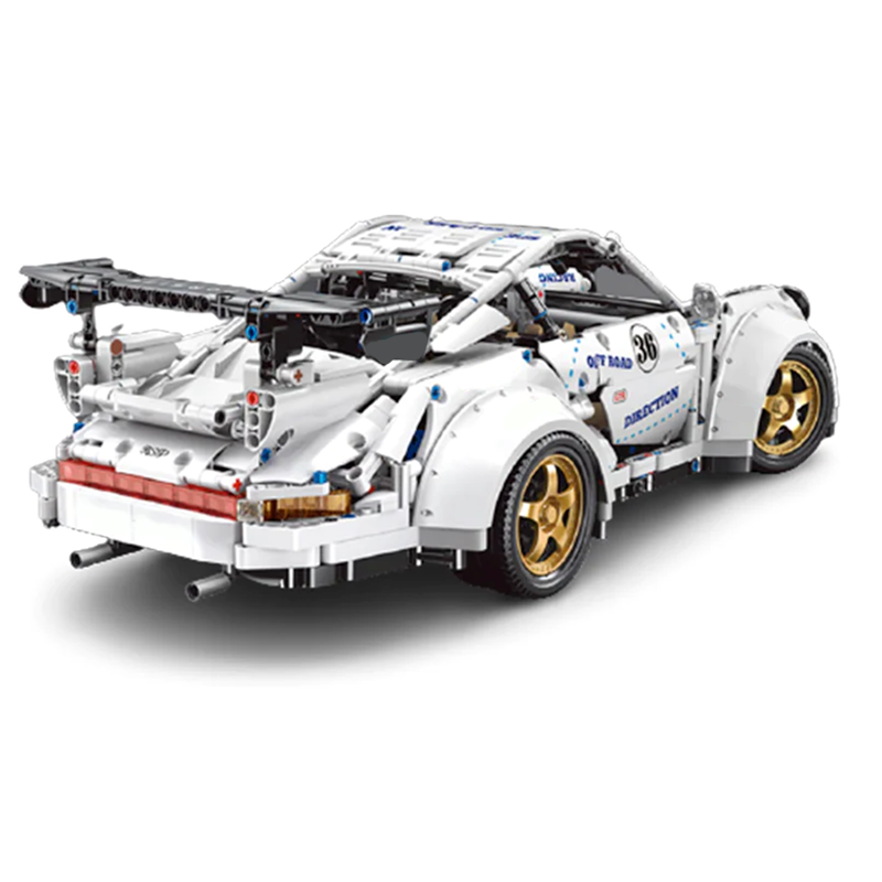 Porsche 911 Widebody White s set, compatible with Lego