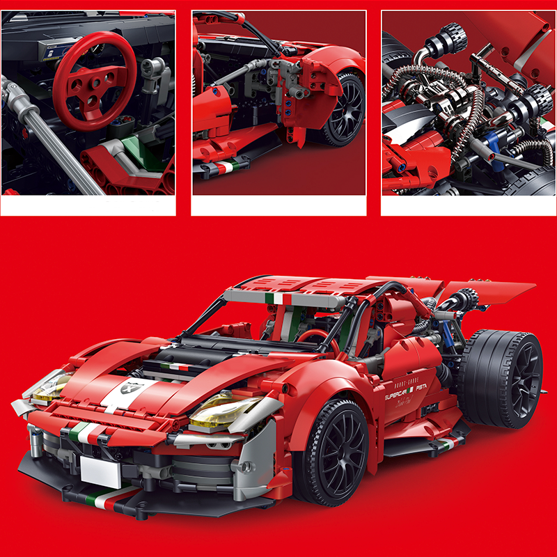 Ferrari F488 Prototype s set, compatible with Lego
