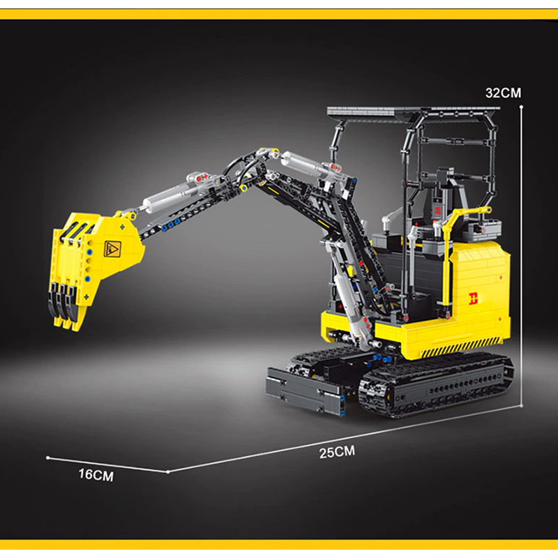 Mini Excavator Remote Controlled s set, compatible with Lego