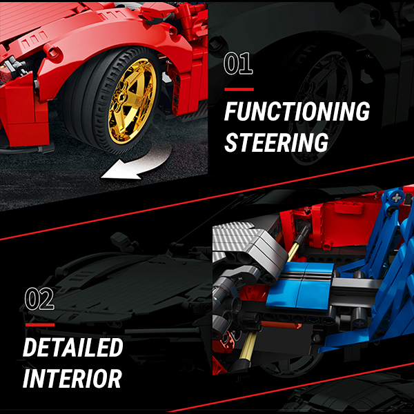Ferrari Daytona SP3 s set, compatible with Lego