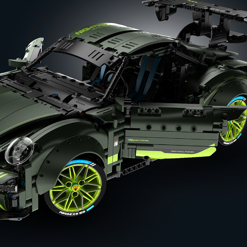 Porsche 911 991 Widebody green s set, compatible with Lego