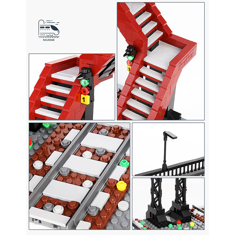 Railway Crossing 654pcs - Building Blocks set - Turbo Moc