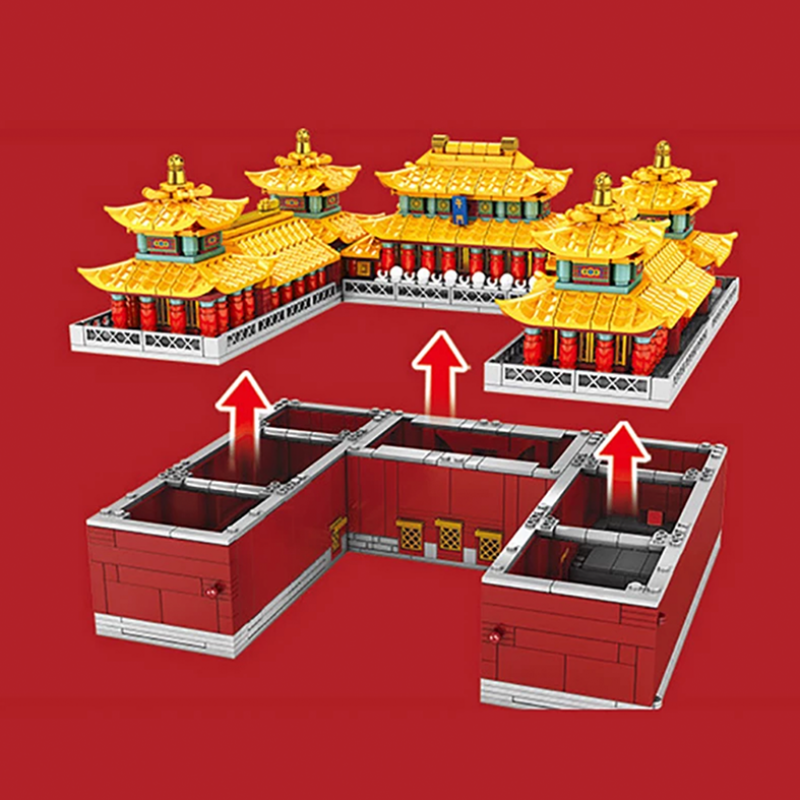 "Red Dragon" Palace 1904pcs - Building Blocks set - Turbo Moc