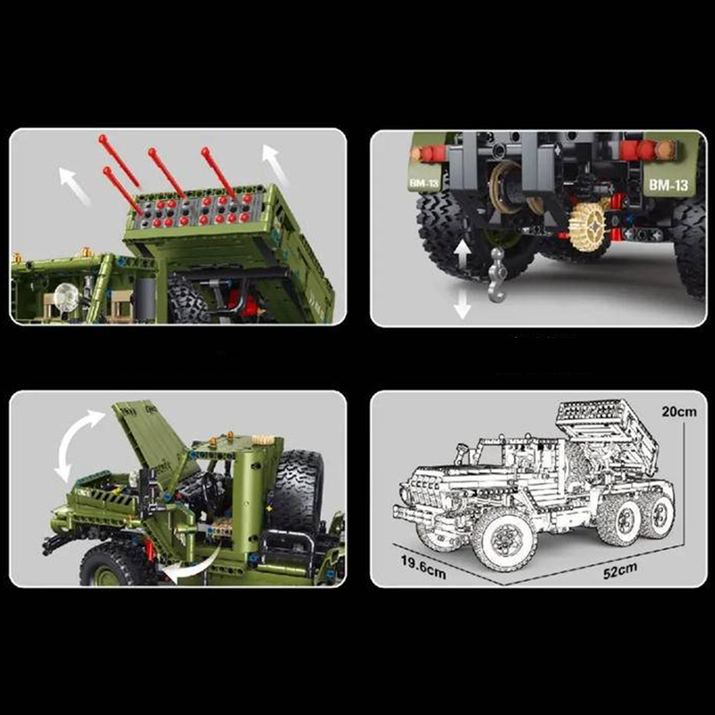 Remote Controlled Katyusha Rocket Launcher 2267pcs - Building Blocks set - Turbo Moc