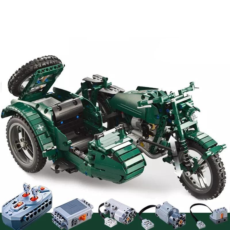 Remote Controlled Sidecar Motorcycle 629pcs - Building Blocks set - Turbo Moc