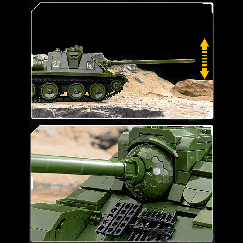 Remote Controlled SU-100 Tank Destroyer 1700pcs - Building Blocks set - Turbo Moc