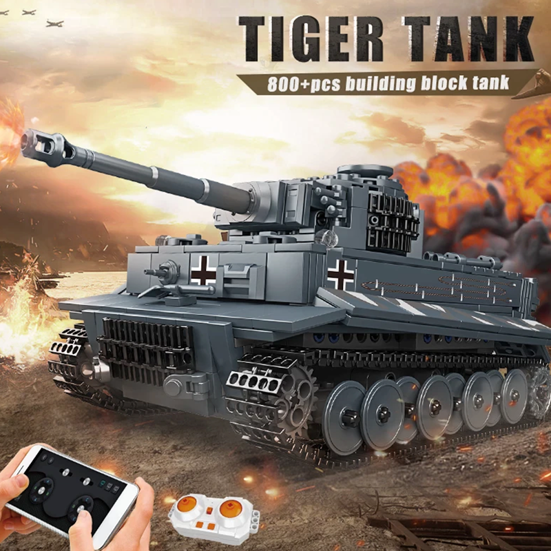 Remote Controlled Tiger Tank 800pcs - Building Blocks set - Turbo Moc