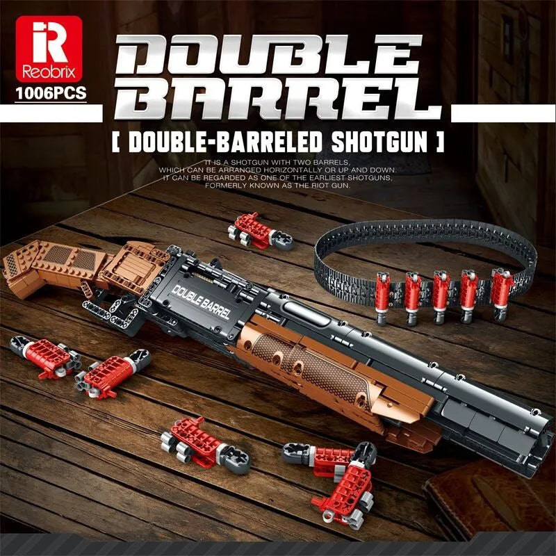 Double Barrel Shotgun - Building Blocks set compatible Lego - Turbo Moc